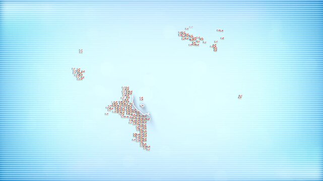 Seychelles Flags zooming in and Forming the country border map intro which is useful for news, political events, sports intros and presentation.