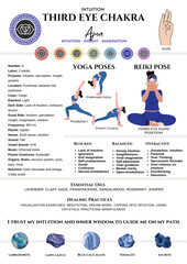 Obraz premium Third Eye Chakra Guide: Ajna, Intuition, Yoga