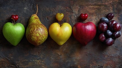 Heart-Shaped Fruits and Berries Still Life Photography