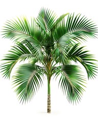 Fototapeta premium A detailed vibrant palm tree isolated against a clean white background image