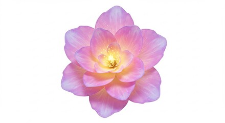 Softly glowing pink flower candle illuminates warmly. AI Generated