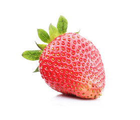 One fresh ripe strawberry isolated on white