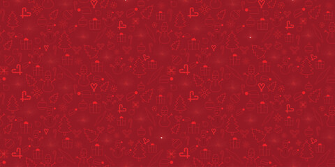 Vector. Christmas decorations seamless pattern. New Year holiday paper background. 