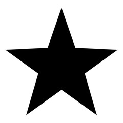 Obraz premium A simple, solid black star shape against a plain white background.
