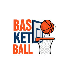 Basketball Game Action with Ball Hitting the Hoop and Net in a Sports Setting