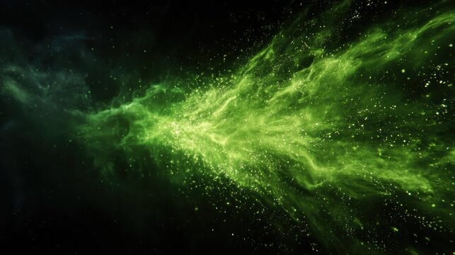 Fototapeta Abstract green nebula background