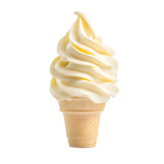 Vanilla soft serve ice cream cone