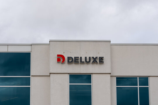 Waterloo, On, Canada - October 28, 2023: Deluxe office building in Waterloo, Ontario, Canada. Deluxe Corporation is an American small business financial services company. 
