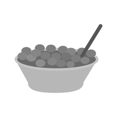 Grayscale Cereal Bowl Icon