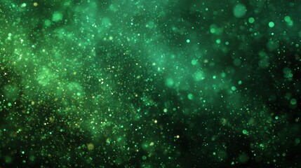 Fototapeta premium Emerald green abstract bokeh particles