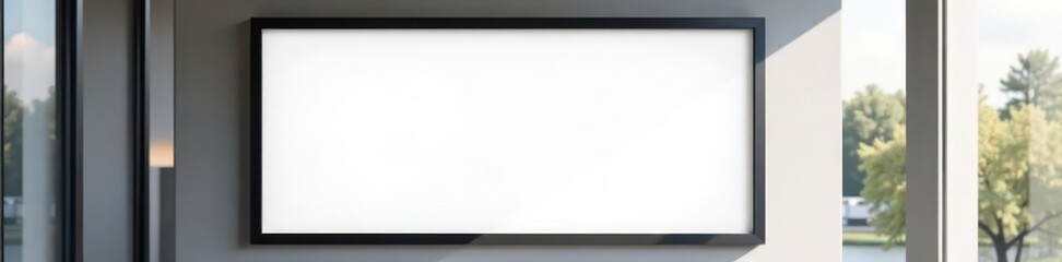 Obraz premium Sleek black frame and crisp white mount, ready for display, art, space, artwork