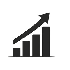 Dynamic upward trending bar graph with arrow signifies business growth, financial success, and positive economic development, perfect for reports and presentations.