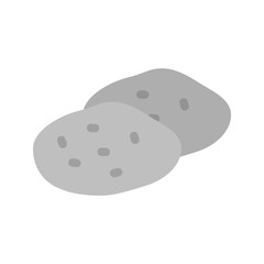 Two gray potato illustrations