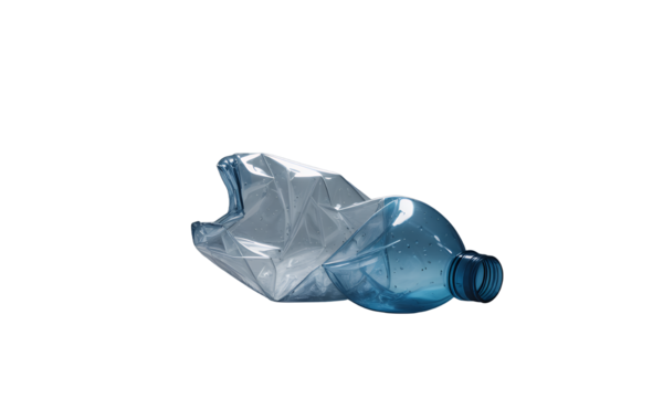 Crushed Plastic Bottle Recycling Sustainability Stock Photo