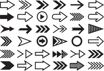 Black White Arrows Directional Symbols graphic