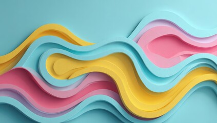 Abstract wavy shapes in pastel colors