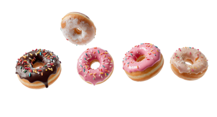 Delicious Donuts Assorted Flavors Sprinkles, Perfect Treat!