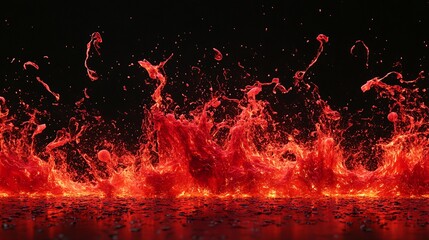 Red Liquid Splash Digital Rendering