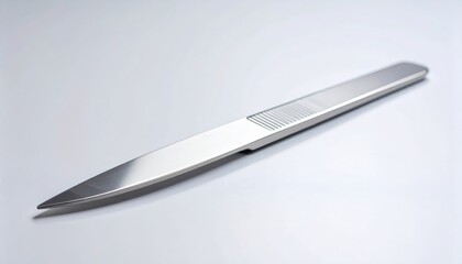 Sleek silver laptop, simple studio shot