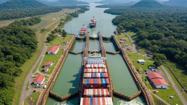 Maritime Industry: Modern Cargo Ship for International Business