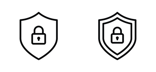 shield with lock icon. Privacy secure sign vector
