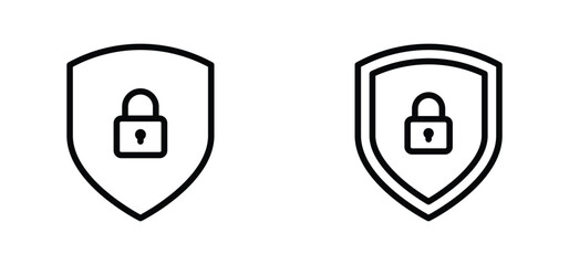 shield with lock icon. Privacy secure sign vector