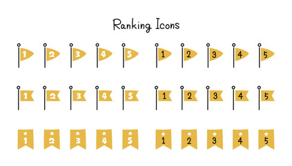 フラッグのランキングアイコンセット