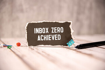 How to achieve inbox zero - image for work, office organizing, productivity hack.