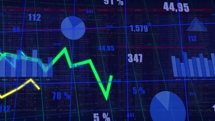 Live data driving green line upward updating bars and labels shifting grid visualizing metrics - Powered by Adobe