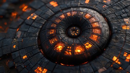 Fototapeta premium Abstract alien spaceship called ufo in dark theme