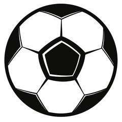 Fototapeta premium Classic black and white soccer ball icon with pentagon and hexagon panels