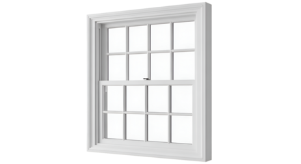 White Window Frame Showcases Interior Design with Natural Light and Architectural Detail