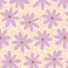 lilac flowers pattern, hand drawing floral motif