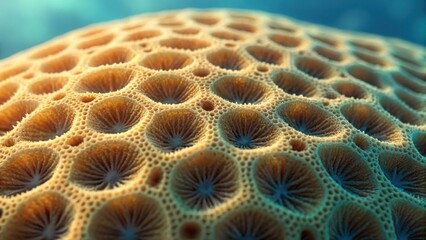 Detailed Close-Up of Sea Sponge Texture with Vibrant Color Patterns
