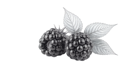 Juicy Blackberries High-Resolution Image of Fresh Berries with Leaves