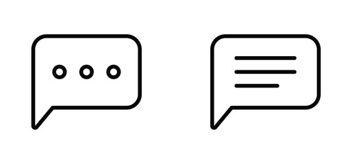 chat icon. Speech bubble icon vector. in line style design on white background. vector illustration	