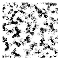 Black and White Distressed Butterfly Pattern