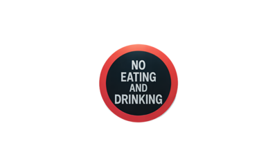 Prohibition Sign No Eating or Drinking - High-Quality Image for Commercial Use
