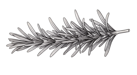 Rosemary Sprig Culinary Herb Illustration, Botanical Line Art Print