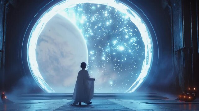 Dimension Gatekeeper Standing Before Giant portal 4K Videos