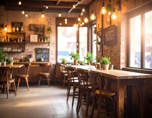 Blurry photo of lights in a cafe with dim lighting