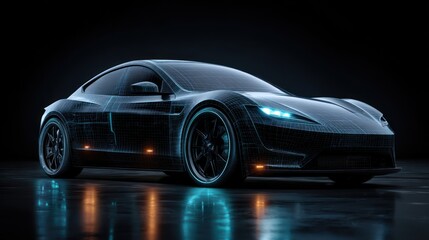 Obraz premium Futuristic Electric Sports Car: Design Concept
