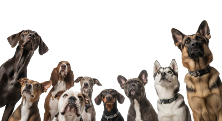 Adorable Dogs Looking Upward Perfect for Pet Product Marketing