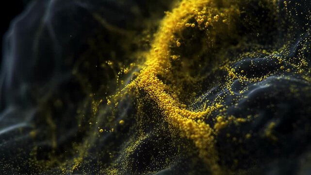 Highdetail scientific animation focusing on placenta microstructure showcasing yellow luminous glucose overload during gestational diabetes.