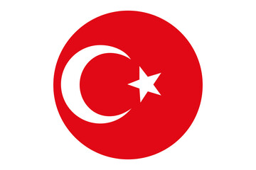 round flag of turkey vector 