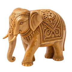 Obraz premium wooden elephant isolated on white