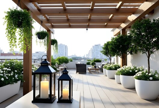 terrace in the garden - Powered by Adobe