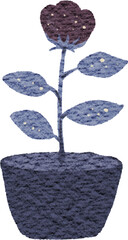 Watercolor illustration of nature plants, flowers and objects on isolated background