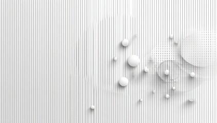 Abstract white background with layered shapes and circles