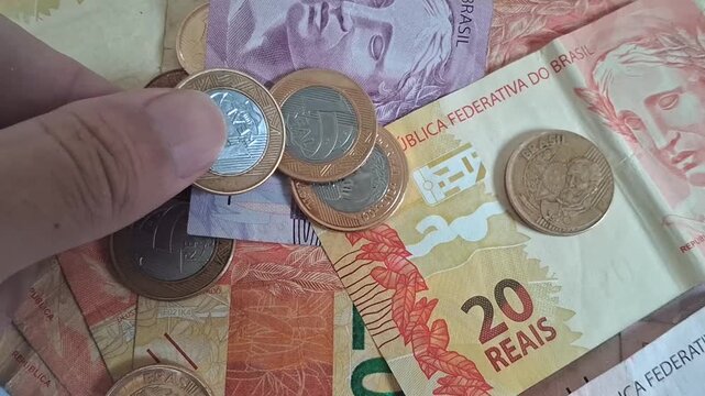 Brazilian money and coins